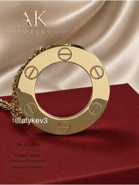 💎18k LUXURY Necklace Round Gold Plated, 18” Chain Circle